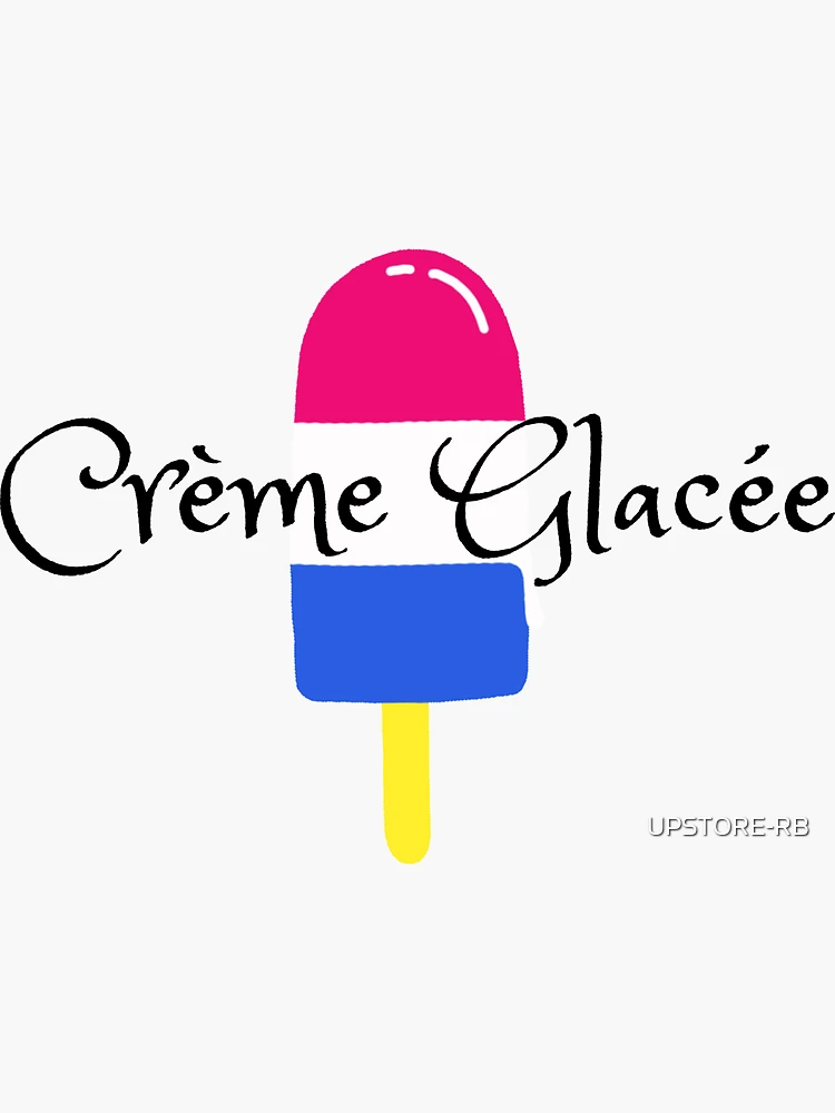 Aperçu 3 sur 3. Sticker avec l'œuvre Restez calme et mangez de la glace créée et vendue par UPSTORE-RB.
