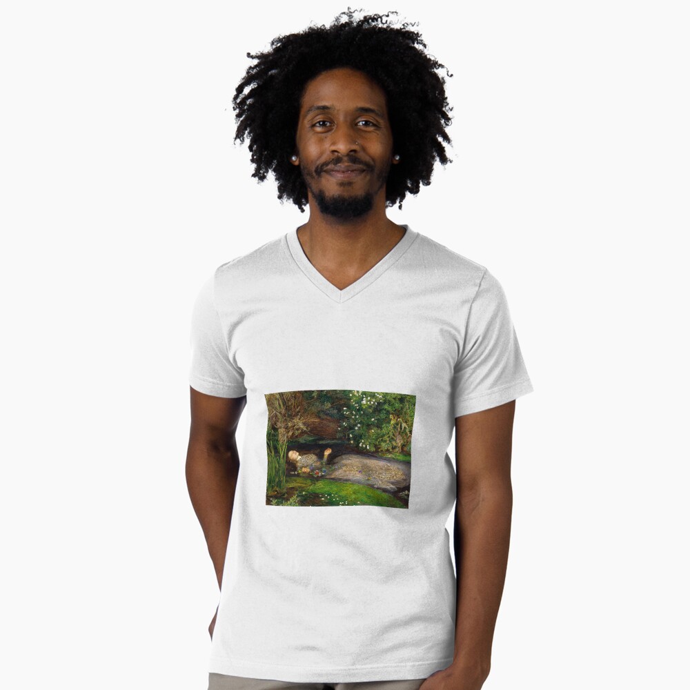 Vista previa del artículo con la obra «Camiseta de cuello en V», diseñado y vendido por Vintage Wall Art.