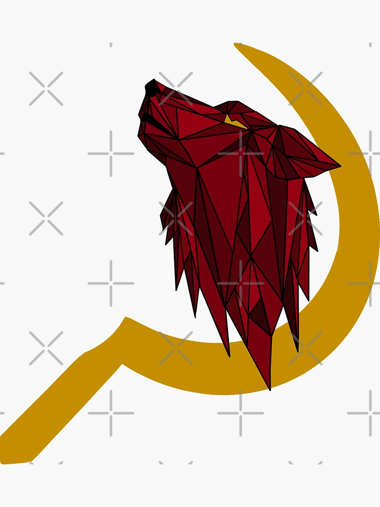 Imagen 3 de 3, Pegatina con la obra Lobo rojo, diseñada y vendida por Thorn and Lore.