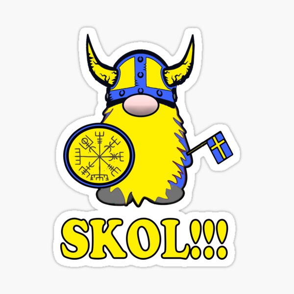 Item preview, Skol Gnomo vikingo sueco Tomte Bandera sueca designed and sold by funnytshirtemp.
