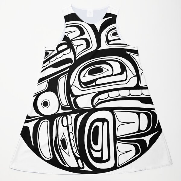Item preview, Colgante de línea de forma de círculo de orca, pez negro salish nativo americano designed and sold by cascadiadesigns.