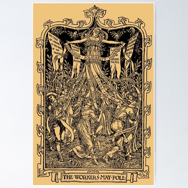 Item preview, Árbol de mayo de los trabajadores - Walter Crane, Primero de Mayo, Socialista, Laborista, Anticapitalista designed and sold by SpaceDogLaika.