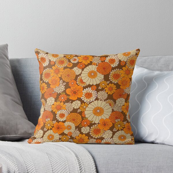 Artikelvorschau, 70er Retro Gänseblümchen, Vintage Flower Power, Orange und Braun, Boho, entworfen und verkauft von chrissyink.
