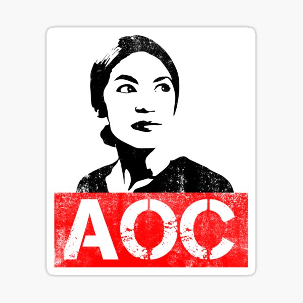 Aperçu de l'œuvre Prise en charge de l'AOC Alexandria Ocasio-Cortez créée et vendue par NUMAcreations.