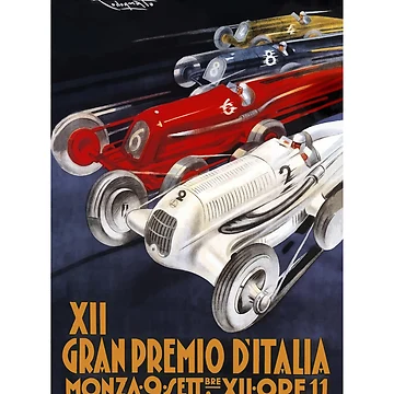 Imagen de la obra Póster de la carrera del Gran Premio de Italia de 1934 de retrographics