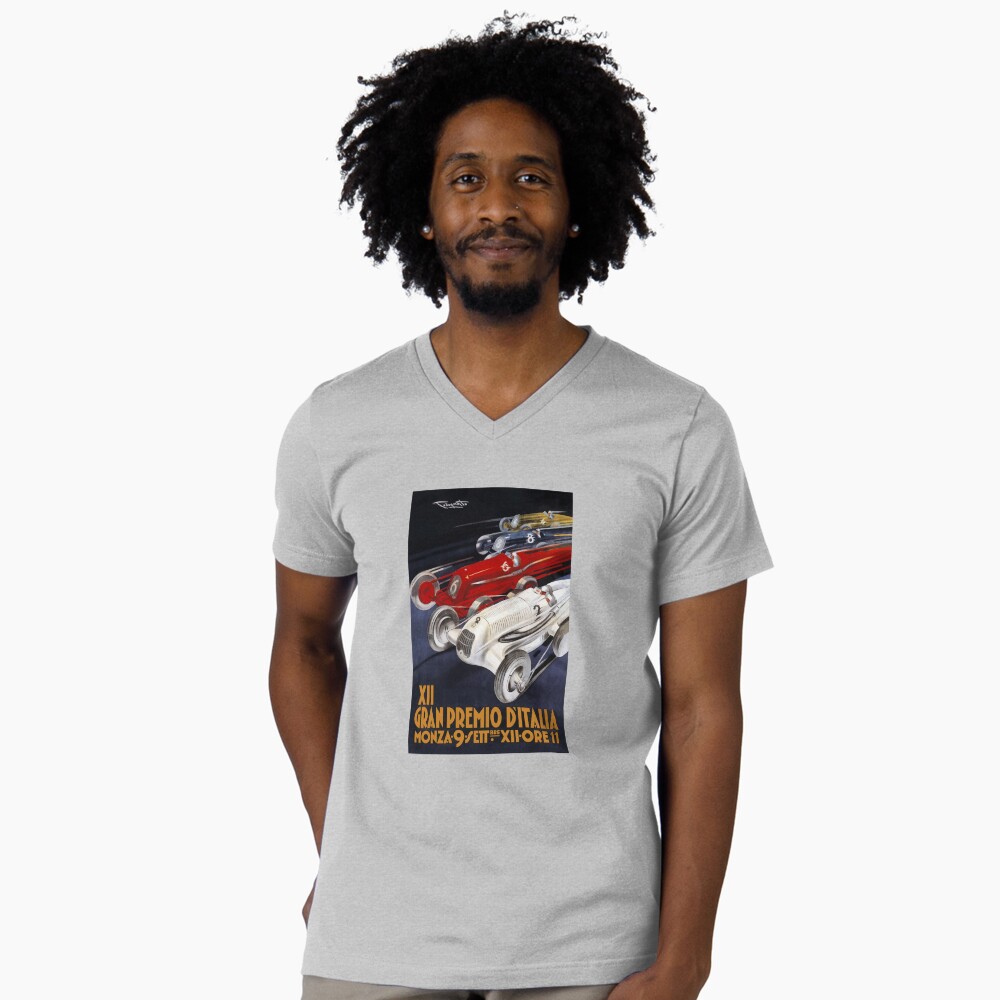 Vista previa del artículo con la obra «Camiseta de cuello en V», diseñado y vendido por retrographics.