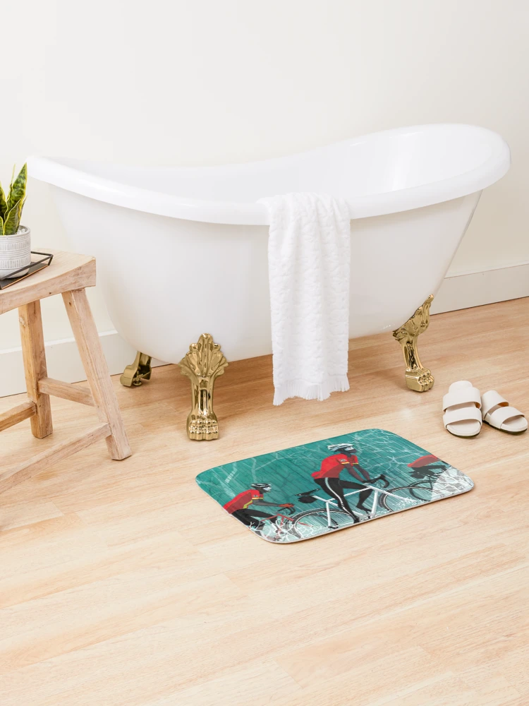Thumbnail 2 of 6, Bath Mat, Cycling Tour In Jungle designed and sold by AlyssoCharm.