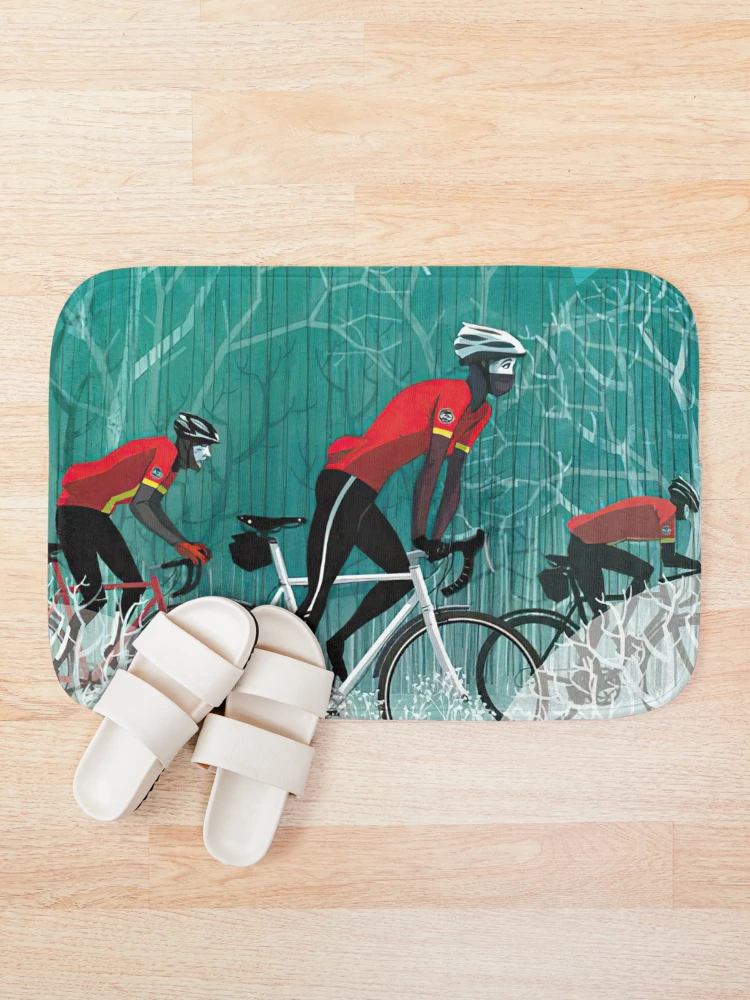 Thumbnail 1 of 6, Bath Mat, Cycling Tour In Jungle designed and sold by AlyssoCharm.