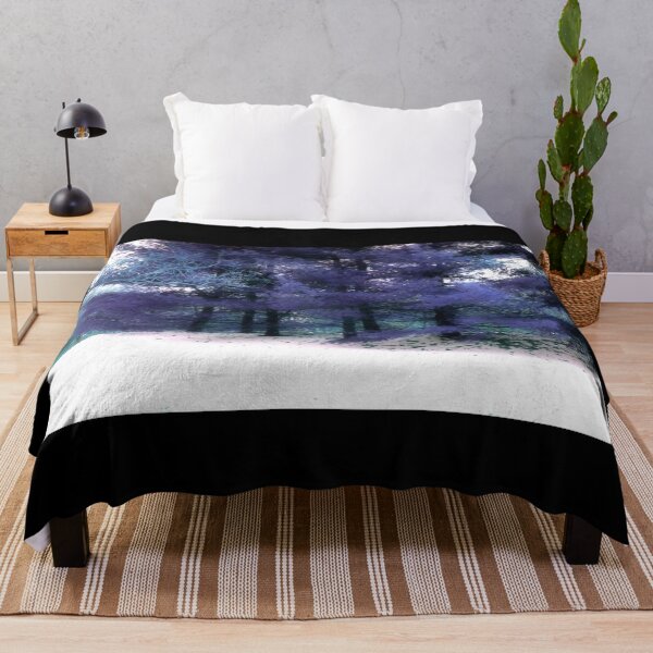 Item preview, Enchanted Winter Evergreen Pine Fir Snow Scene Purple Blue designed and sold by JariHawk.
