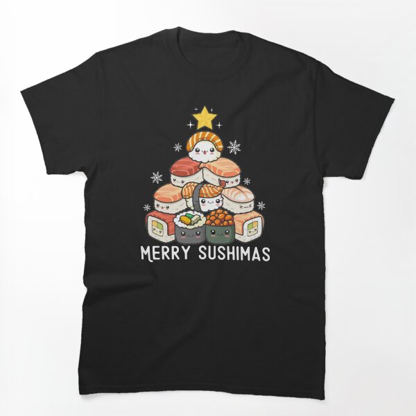 Aperçu de l'œuvre Sushi Sapin de Noël Kawaii Cuisine Japonaise Art Anime Manga Otaku Cadeau de Noël créée et vendue par alenaz.