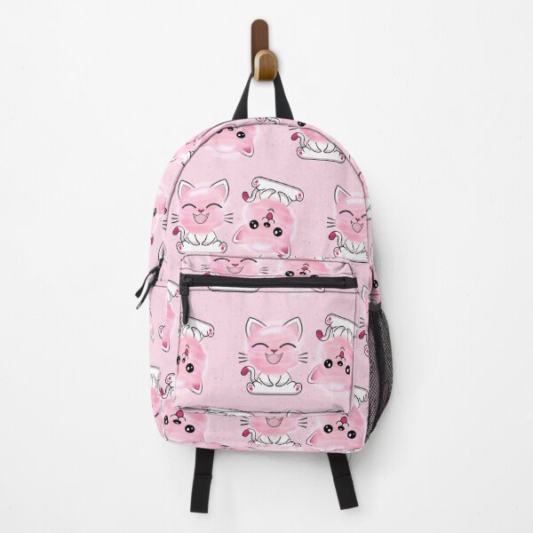 Item preview, Happy Cat Sweet Pink Watercolor Cotton Candy Pattern designed and sold by PinkPandaDesign.