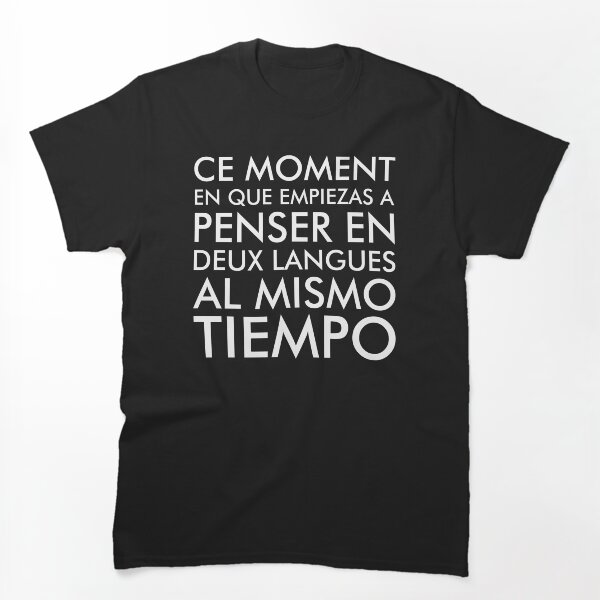Item preview, Pensando en el texto blanco francés y español designed and sold by ironydesigns.