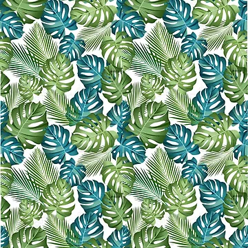 Artwork thumbnail, Tropical Vibe Leafy Pattern by Inkrebel