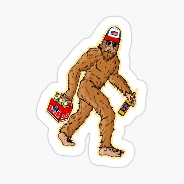 Item preview, Beer Drinkin 'Bigfoot paquete de 6 Sasquatch con gorra de camionero designed and sold by robotbasecamp.