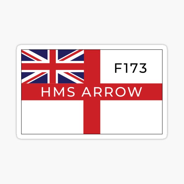 Aperçu de l'œuvre HMS Arrow sur pavillon blanc britannique - F173 - Frégate de type 21 de la marine britannique créée et vendue par Stuart Jones.