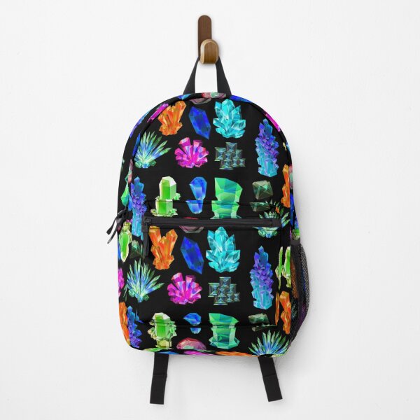 Item preview, Crystals gemstones colorful pattern backpack designed and sold by Nishad4.
