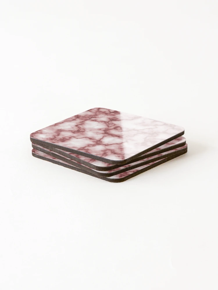 Thumbnail 4 of 5, Coasters (Set of 4), Trendy Pink Marble designed and sold by Asaha17.
