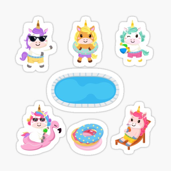 Item preview, Arco iris Unicornio Fiesta en la piscina Animales lindos Amigos Verano designed and sold by Simplyy Unique.