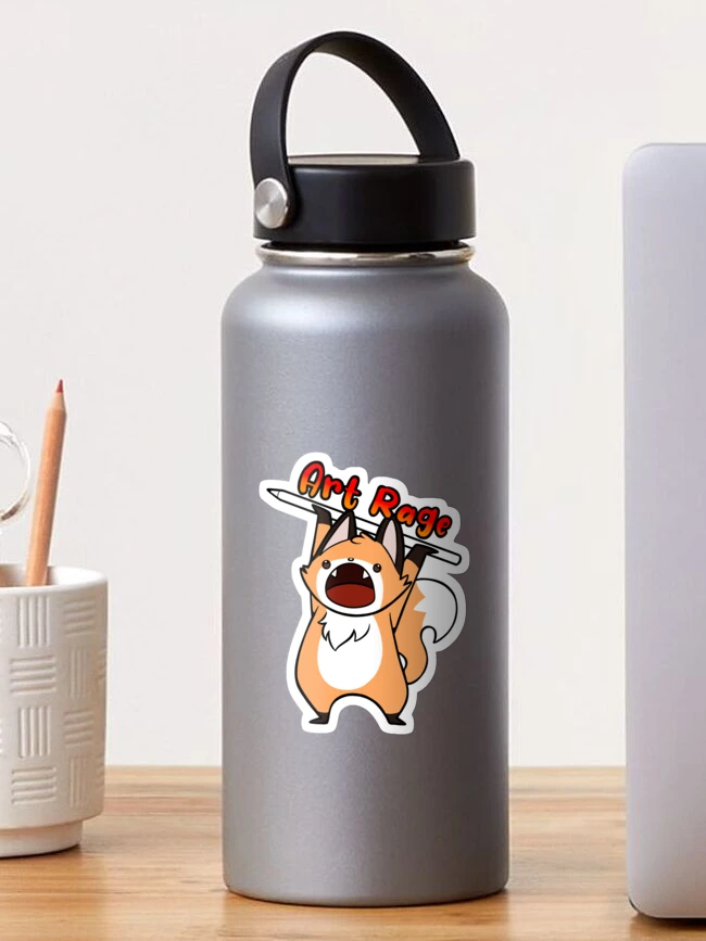 Thumbnail 1 of 3, Sticker, Art Rage Fox designed and sold by MillyD13.