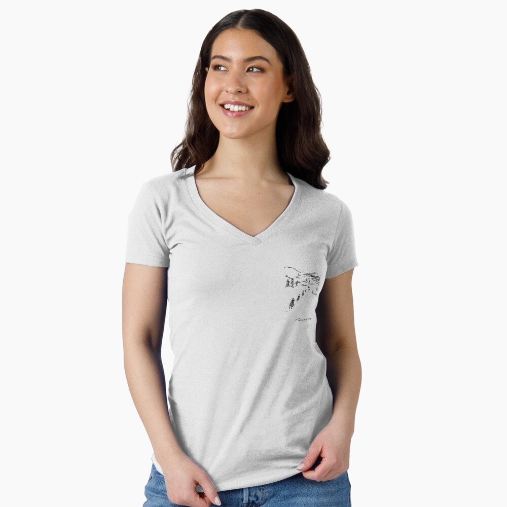 Aperçu de l'œuvre T-shirt moulant col V créée et vendue par hfirling.