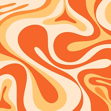 Artwork thumbnail, Mod Swirl Retro Abstract Pattern in Tangerine Cream by kierkegaard