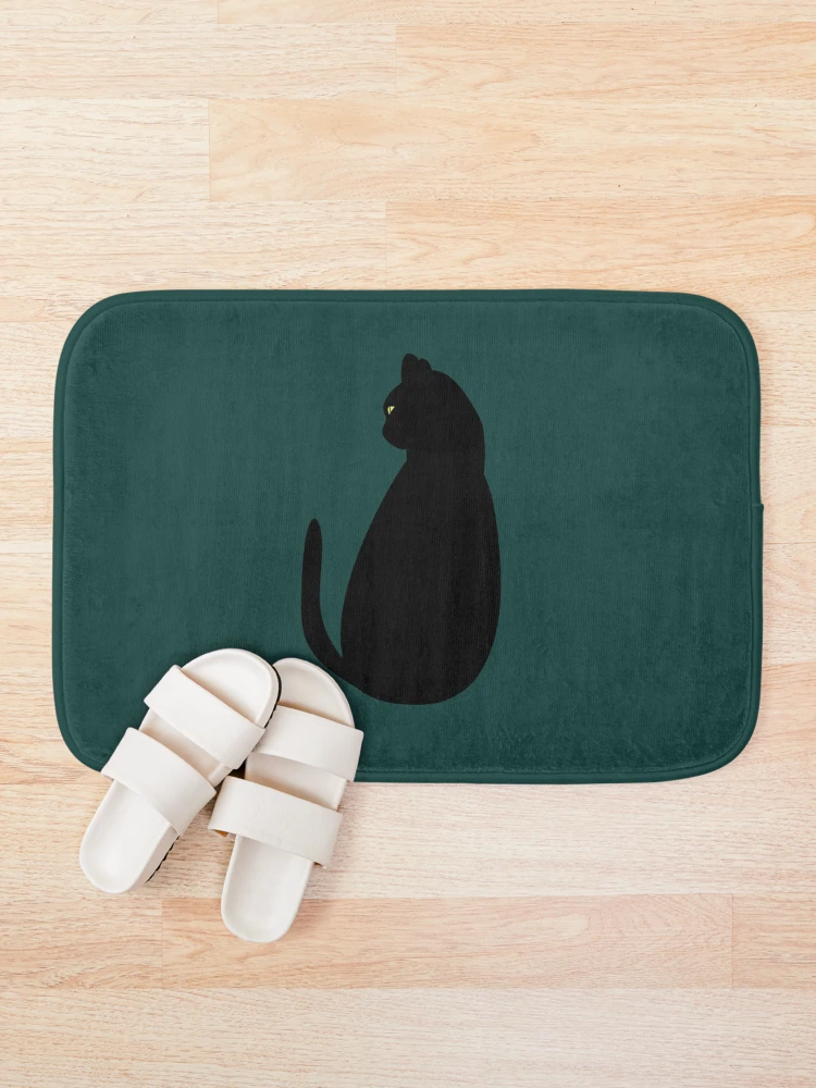 Thumbnail 1 of 6, Bath Mat, Beautiful black cat designed and sold by Laura Greco.