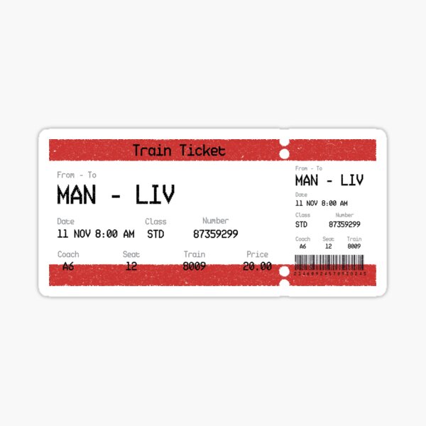 Aperçu de l'œuvre Billets de train Manchester - Liverpool créée et vendue par theredfoxs.