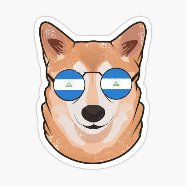 Item preview, Bandera nicaragüense Shiba Inu patriótica vintage designed and sold by feether-store.