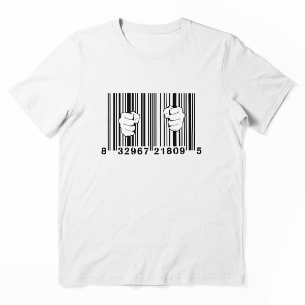 Aperçu de l'œuvre Prisonnier du consumérisme La prison du code-barres UPC créée et vendue par TheShirtYurt.