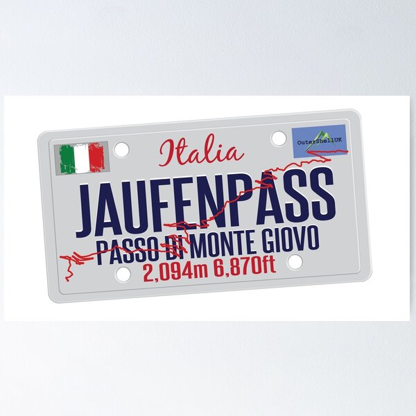 Aperçu de l'œuvre Jaufenpass Passo di Monte Giovo Italie Autocollant T-Shirt 01 créée et vendue par OuterShellUK.
