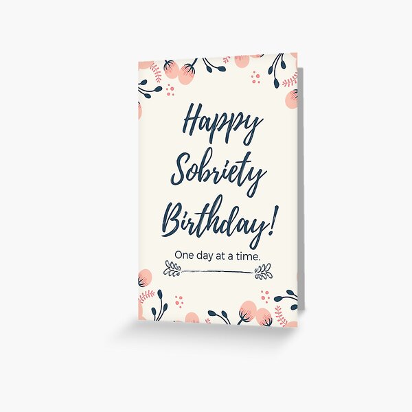 Aperçu de l'œuvre Sobriété Anniversaire Floral - Un jour à la fois. créée et vendue par superbling.