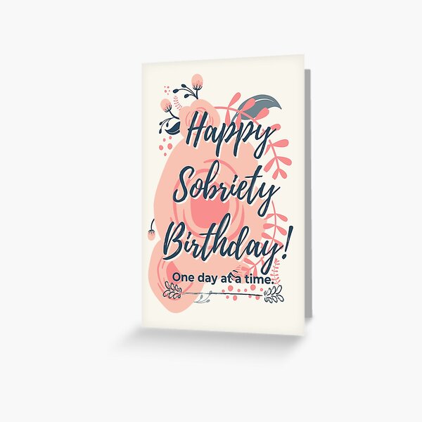 Aperçu de l'œuvre Sobriété Anniversaire Floral - Un jour à la fois. créée et vendue par superbling.