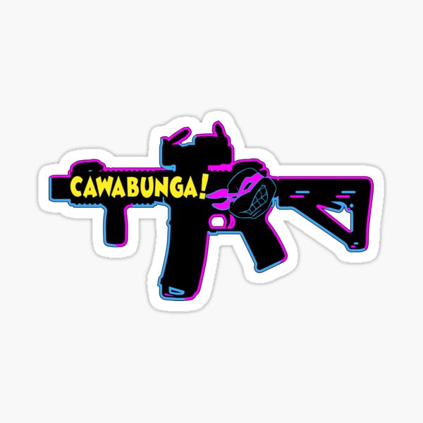 Item preview, 3D Retro 3 Dimensional 80's - Turtle - Cawabunga - 2nd Amendment - M4 AR15 AR 15 AR-15 Rifle - Patriot Protester designed and sold by Warhawk Designs.