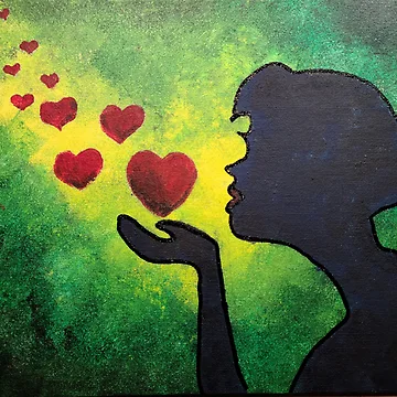 Artwork thumbnail, Girl Blowing Heart Kisses by ChaoticResolve
