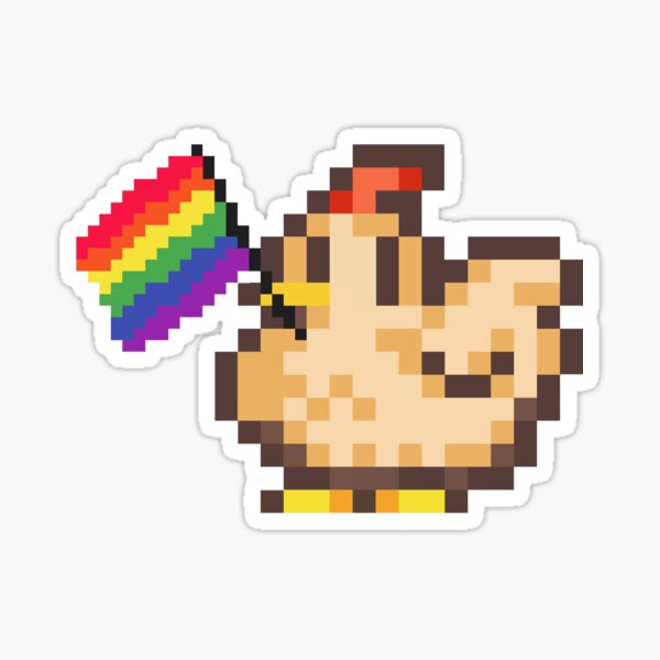 Item preview, Orgullo Stardew Valley pollo designed and sold by EmoGayWorm.