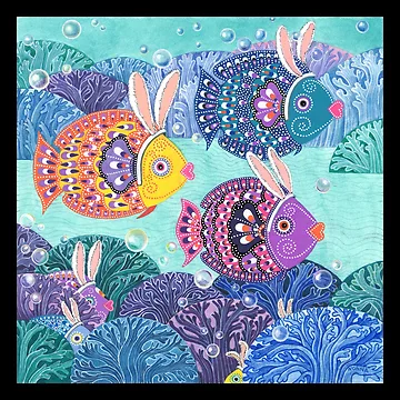 Artwork thumbnail, 3...when rabbits are marching... by Nonna Mynatt
