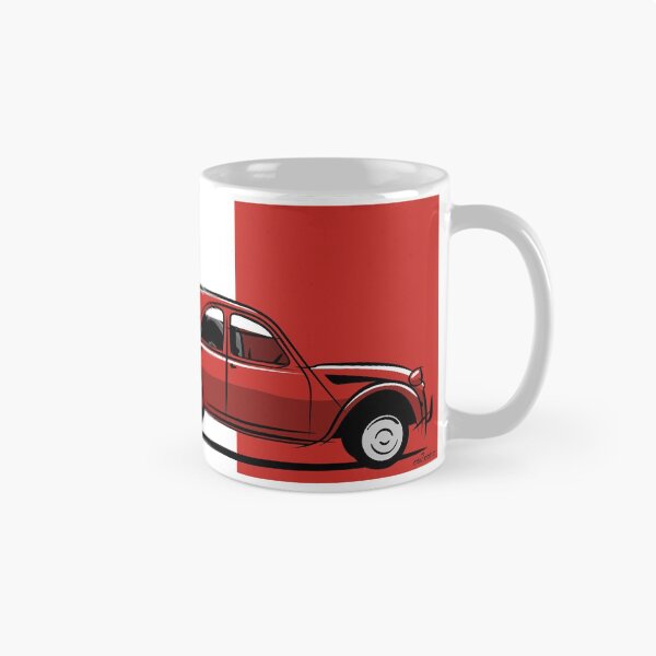 Aperçu de l'œuvre Citroën 2CV rouge, blanche et bleue créée et vendue par car2oonz.
