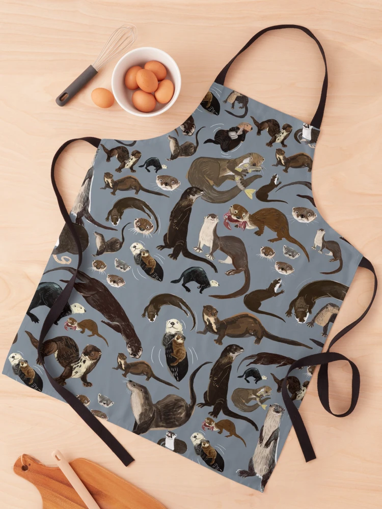 Thumbnail 1 of 6, Apron, Old World otters designed and sold by belettelepink.
