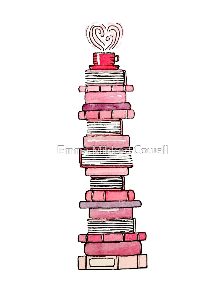 Aperçu 3 sur 3. Impression photo avec l'œuvre Livres roses créée et vendue par Emma Mildred Cowell.