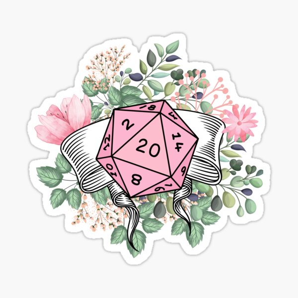 Aperçu de l'œuvre DND FLORAL D20 : Dés Roses et Nature créée et vendue par DungeonAtelier.