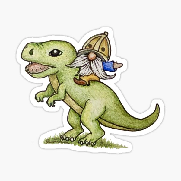 Item preview, Gnomo montando dinosaurios designed and sold by SarahCD13.