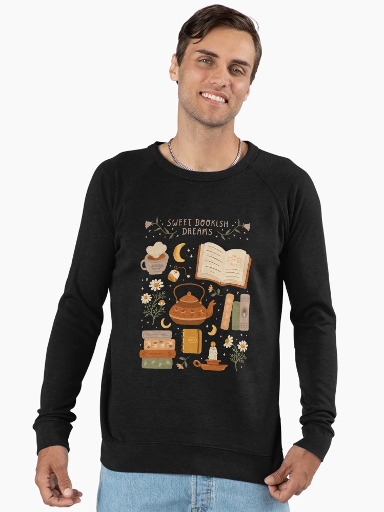 Aperçu 2 sur 6. Sweatshirt léger avec l'œuvre De doux rêves livresques créée et vendue par ohjessmarie.