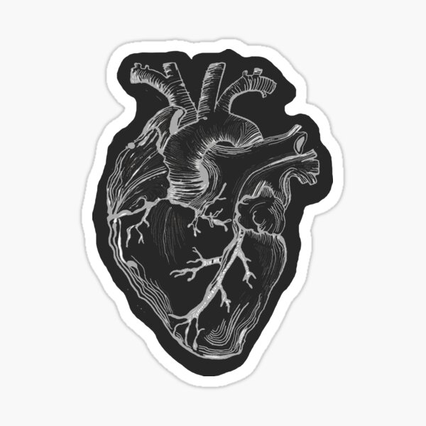 Aperçu de l'œuvre Black-out Coeur anatomique créée et vendue par EllieGraces.