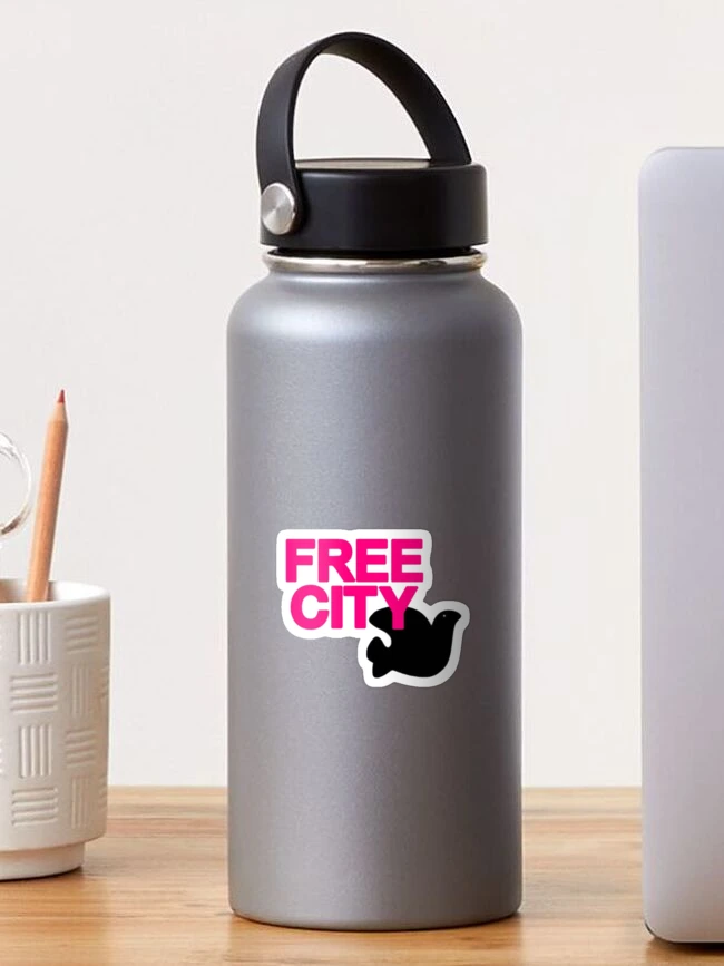 Imagen 1 de 3, Pegatina con la obra Ciudad Libre Rosa y Negro, diseñada y vendida por gracieraymond9.