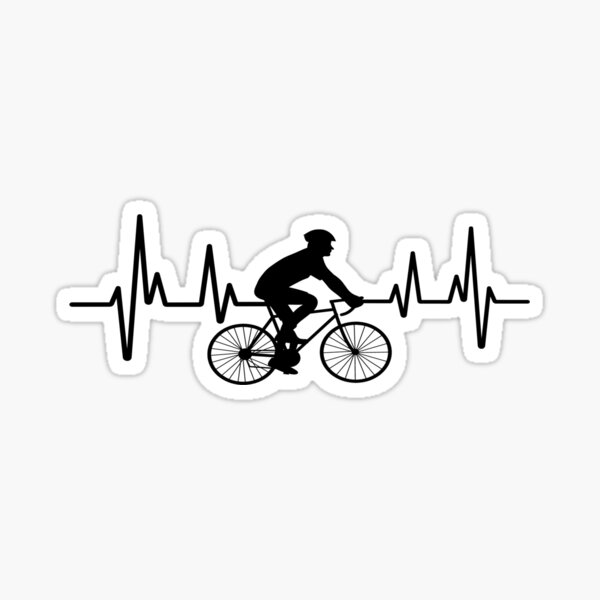 Aperçu de l'œuvre Cycliste, Cycliste Heartbeat, Cyclistes vélo Gift Essential créée et vendue par Tomsthreadz.
