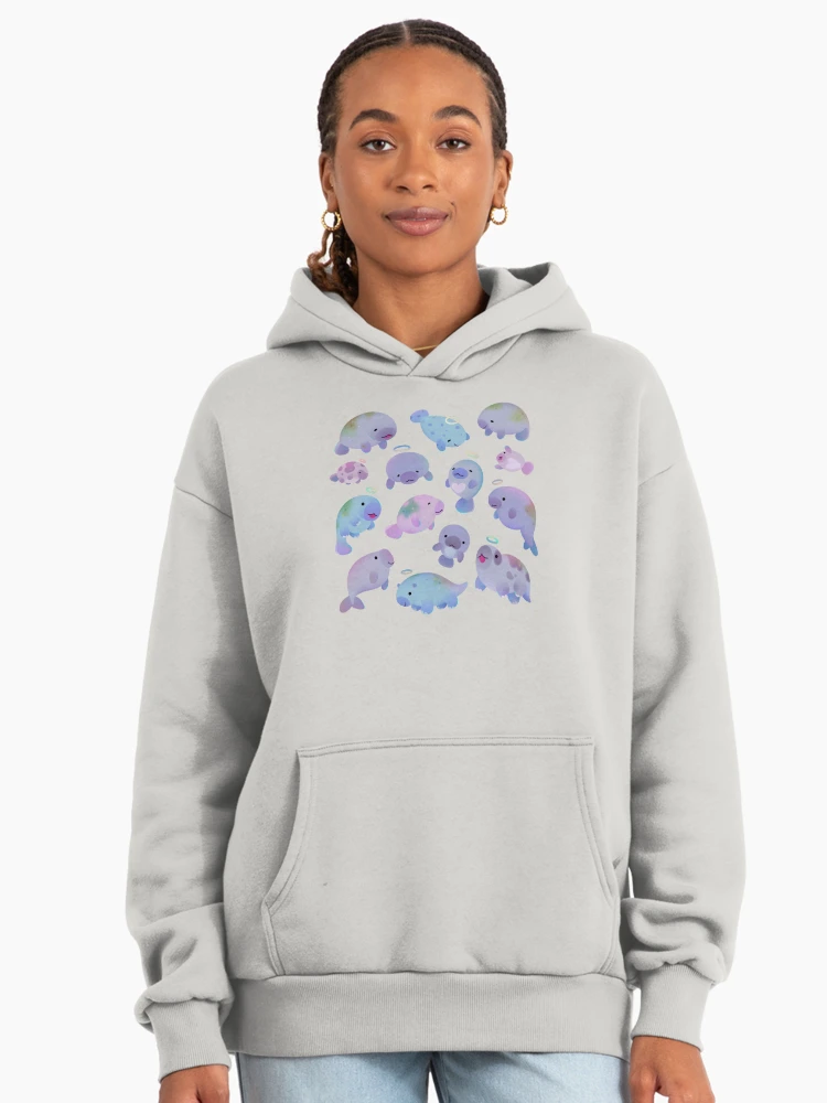 Aperçu 3 sur 6. Sweat à capuche oversize premium avec l'œuvre Vache de mer (siréniens) créée et vendue par pikaole.