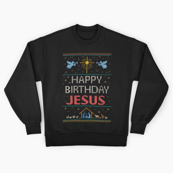 Artikelvorschau, Hässliche Weihnachtsstrickjacke - stricken von Oma - alles Gute zum Geburtstag Jesus - religiöse Christian - bunt entworfen und verkauft von 26-Characters.
