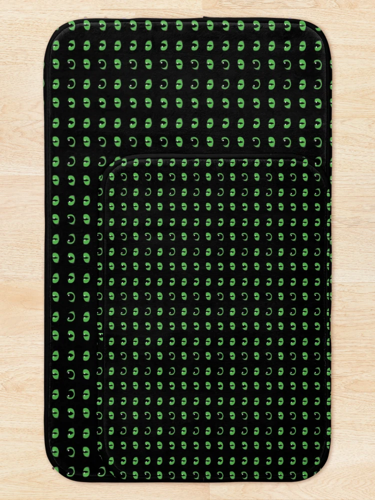 Thumbnail 5 of 6, Bath Mat, Green Cat Eyes designed and sold by alexisrg.