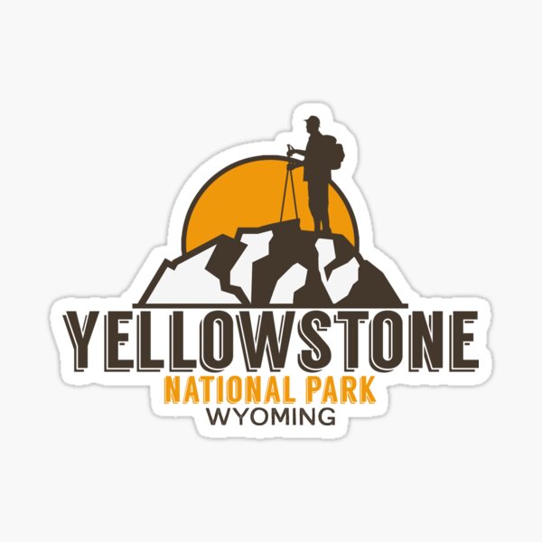 Aperçu de l'œuvre RANDONNÉE PARC NATIONAL DE YELLOWSTONE WYOMING HIKER HIKE MOUNTAINS créée et vendue par DESTINATIONS DECAL.