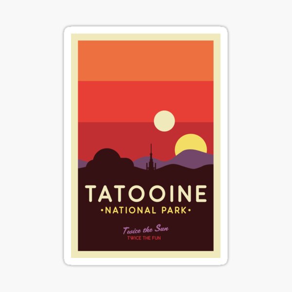 Aperçu de l'œuvre Affiche du parc national de Tatooine créée et vendue par magrodanny.